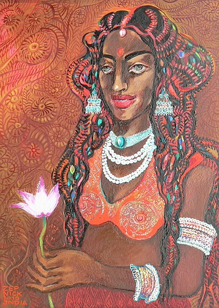 Johannes Zepnick, "Shiva" , Oel/LW, 80 x 60 cm, Indien 2010
