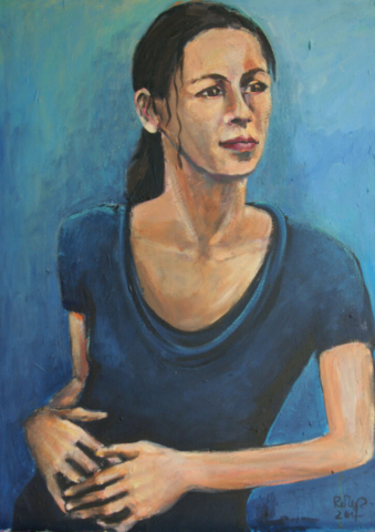 Anja, 80x 60 cm, Öl/Lw, 2017