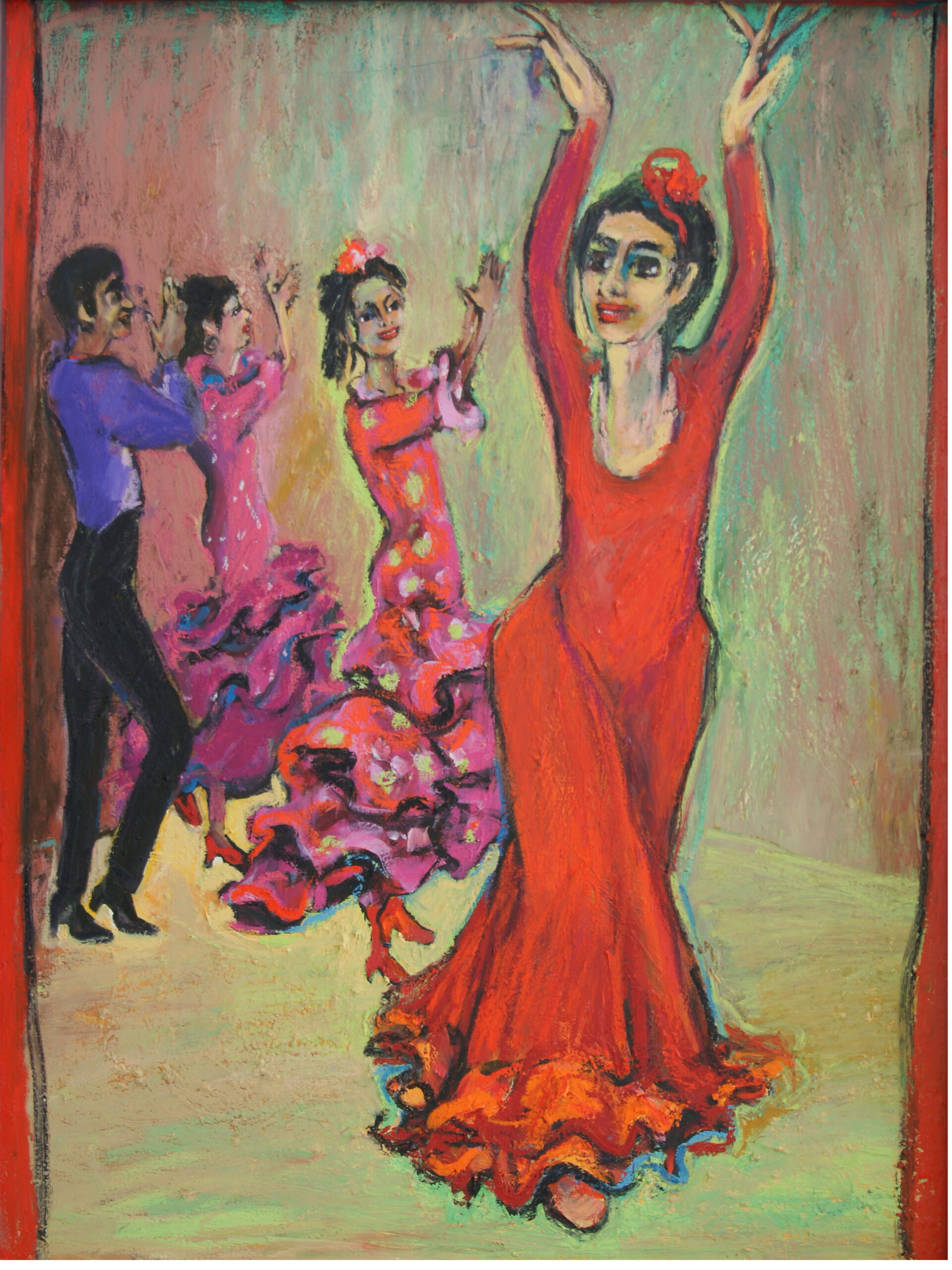 Flamenco, 120x 80 cm, feste Öl/ Lw, 2016