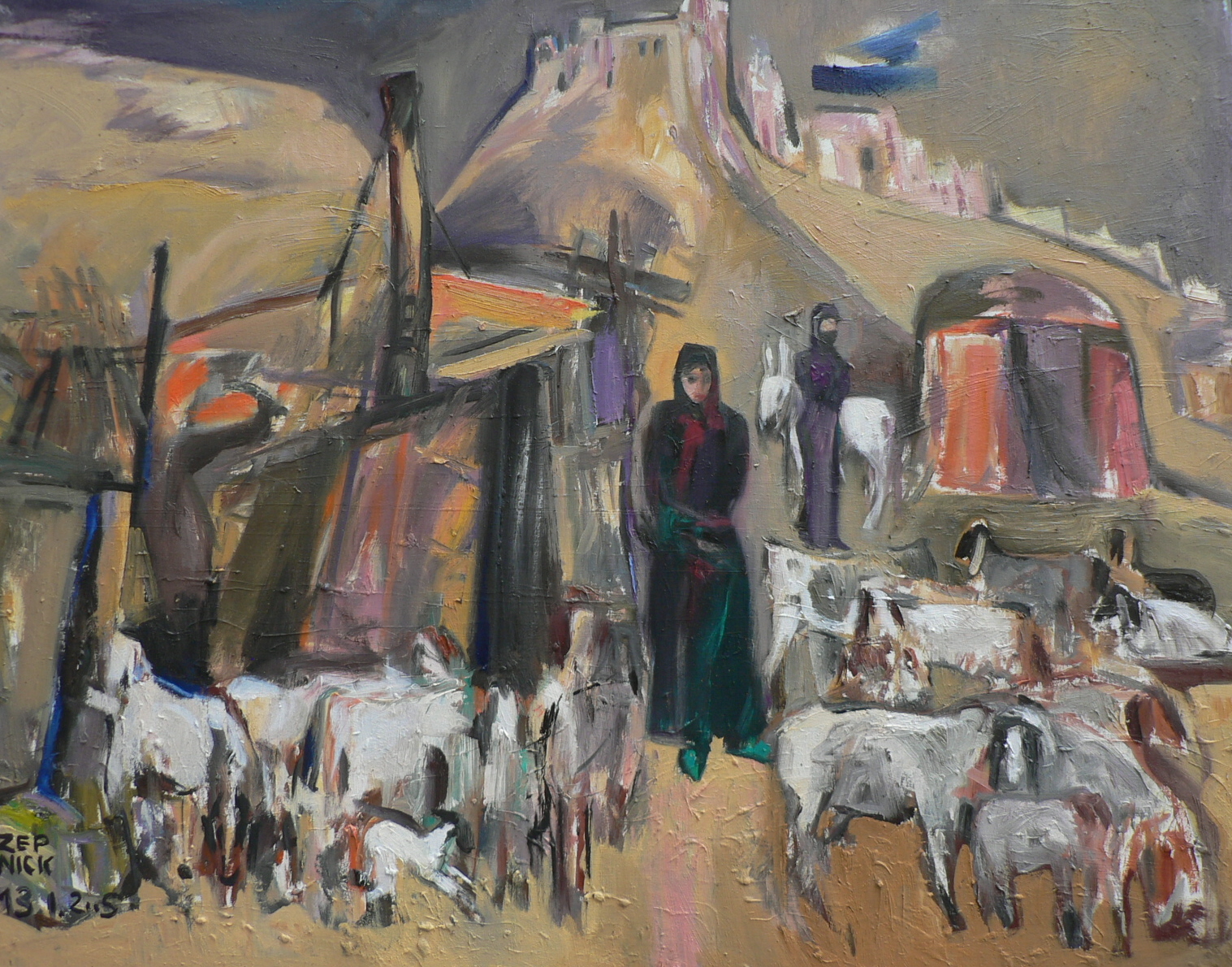 Johannes Zepnick, Am Euphrat, 80x 100 cm, Öl/Lw, Syrien 2005