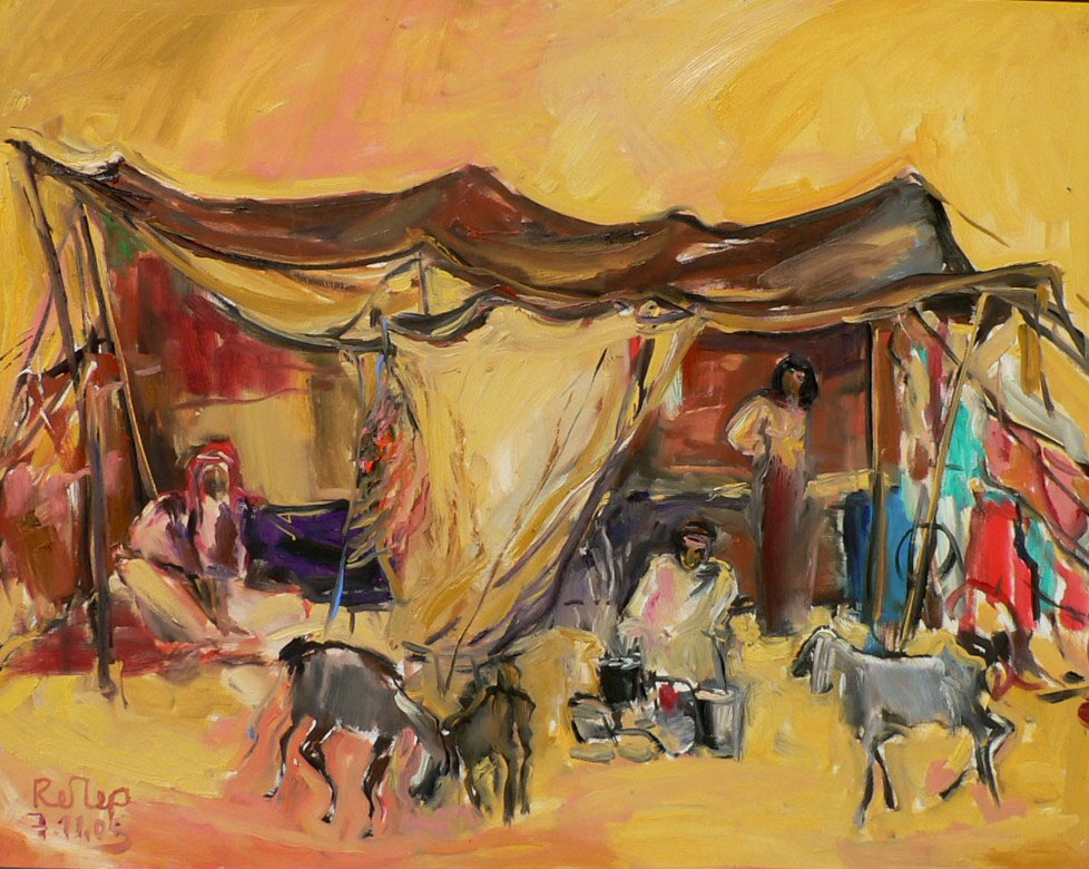Regina Zepnick, Im Wadi Rum, 80x 100 cm, Öl/ Lw, Syrien 2005
