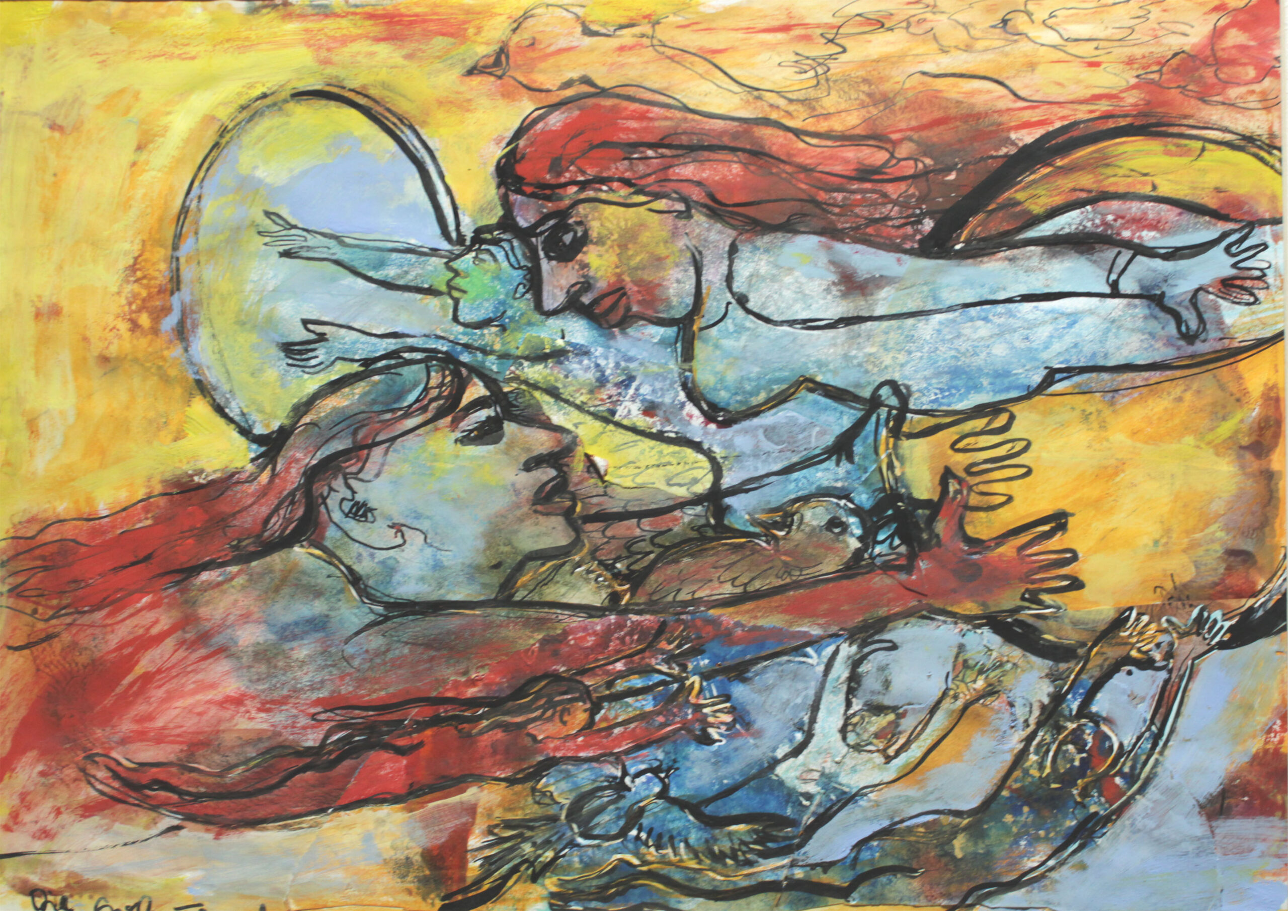 Zirkus 1, Mischtechnik, Papier, 40 x 55 cm, 2015